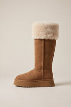 Séraphine | Women's Fleece-Lined Platform Knee-High Boots