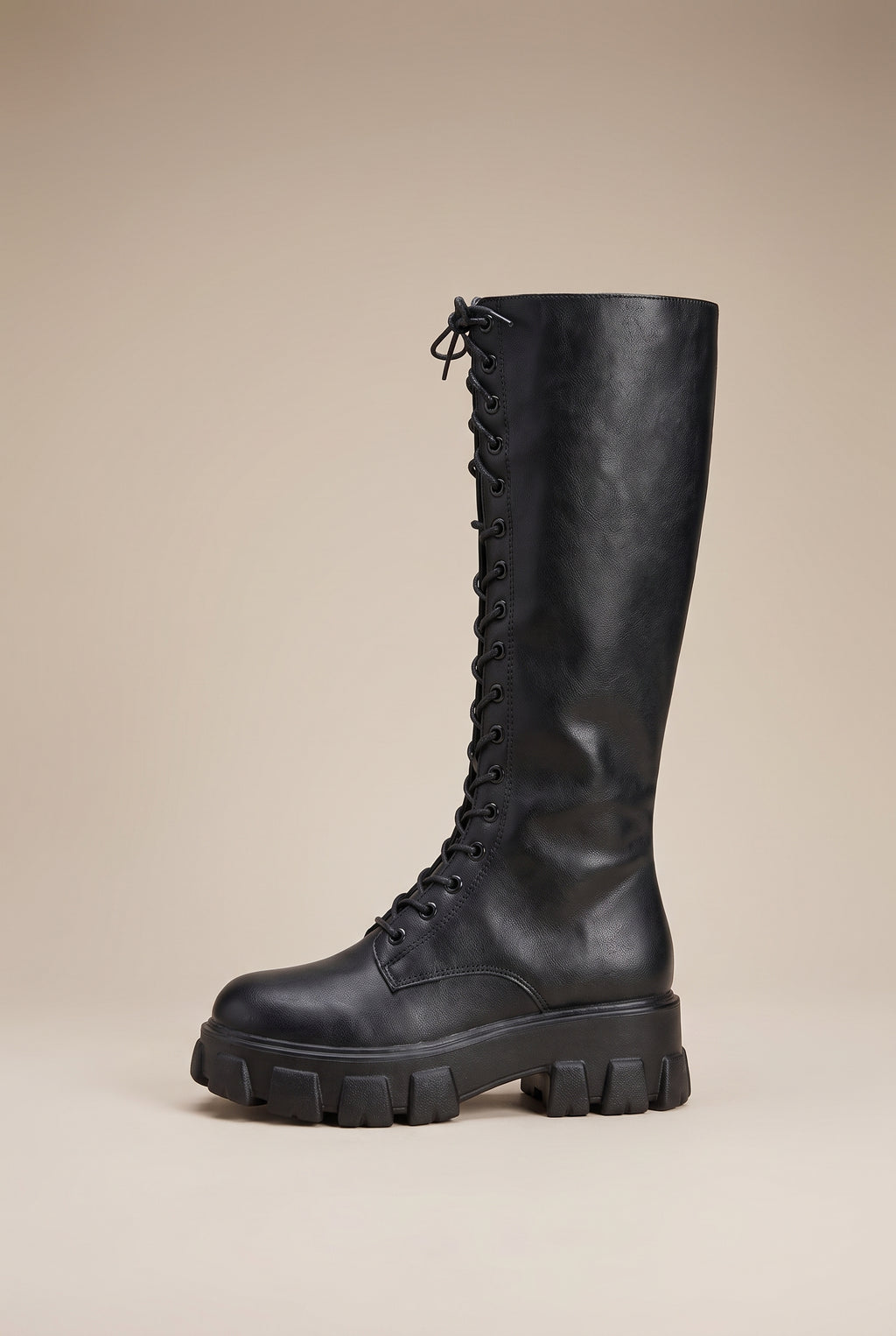 Nacre | Women's Knee-High Chunky Heel Combat Boots