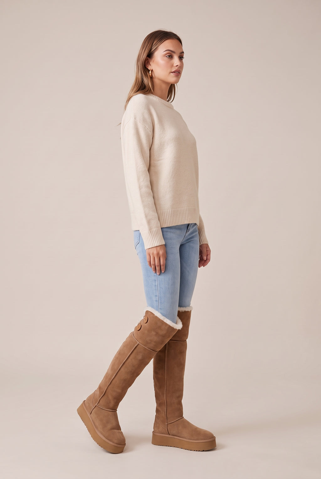 Séraphine | Women's Fleece-Lined Platform Knee-High Boots