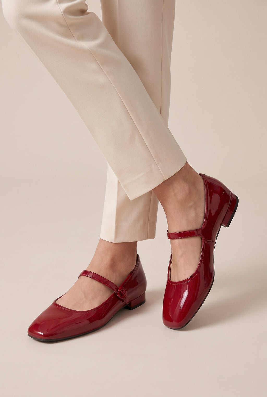 Nacre | Women's Mary Jane Flats Low Block-Heel Everyday Shoes