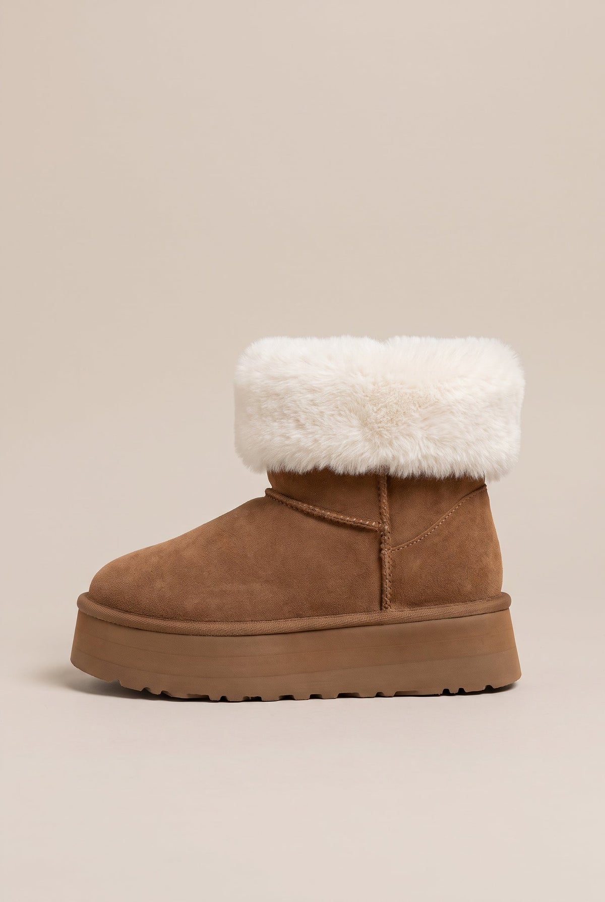 Reine | Women's Faux Fur Lined Winter Ankle Boots Bow Round-Toe Boots