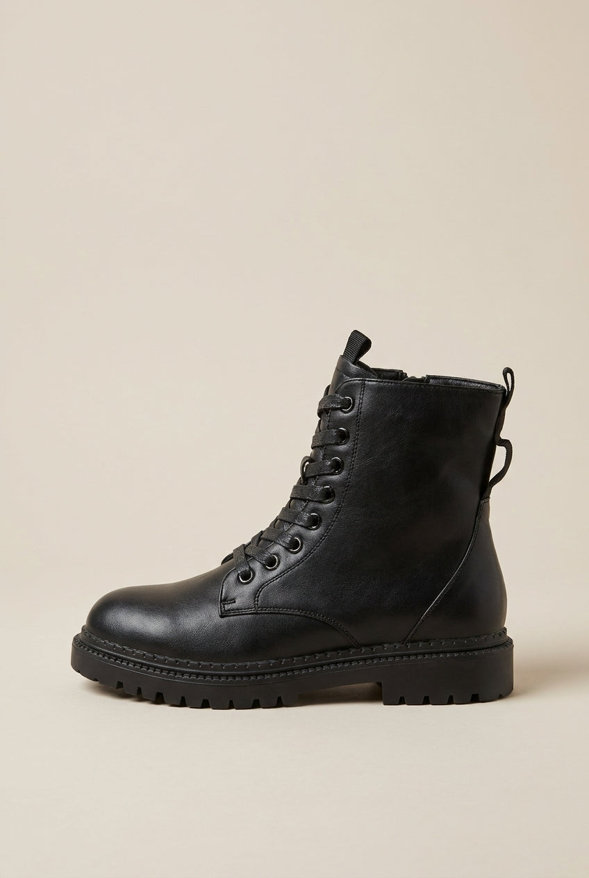 Margaux | Women's Platform Combat Boots Round-Toe Motorcycle Boots