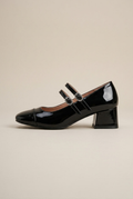 Aveline | Women's Square-Toe Buckle Shoes Chunky Mid-Heel Pumps