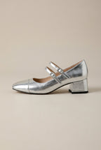 Aveline | Women's Square-Toe Buckle Shoes Chunky Mid-Heel Pumps