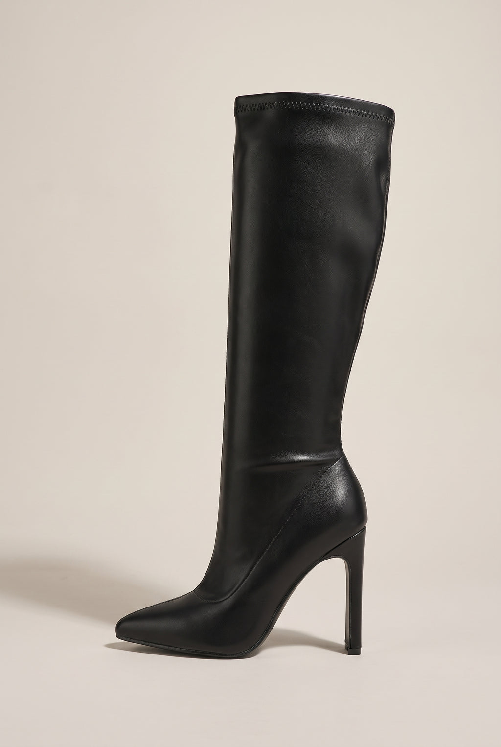 Ondine | Women's Satin Pointed-Toe Boots Mid-Calf High-Heel Boots