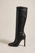 Ondine | Women's Satin Pointed-Toe Boots Mid-Calf High-Heel Boots