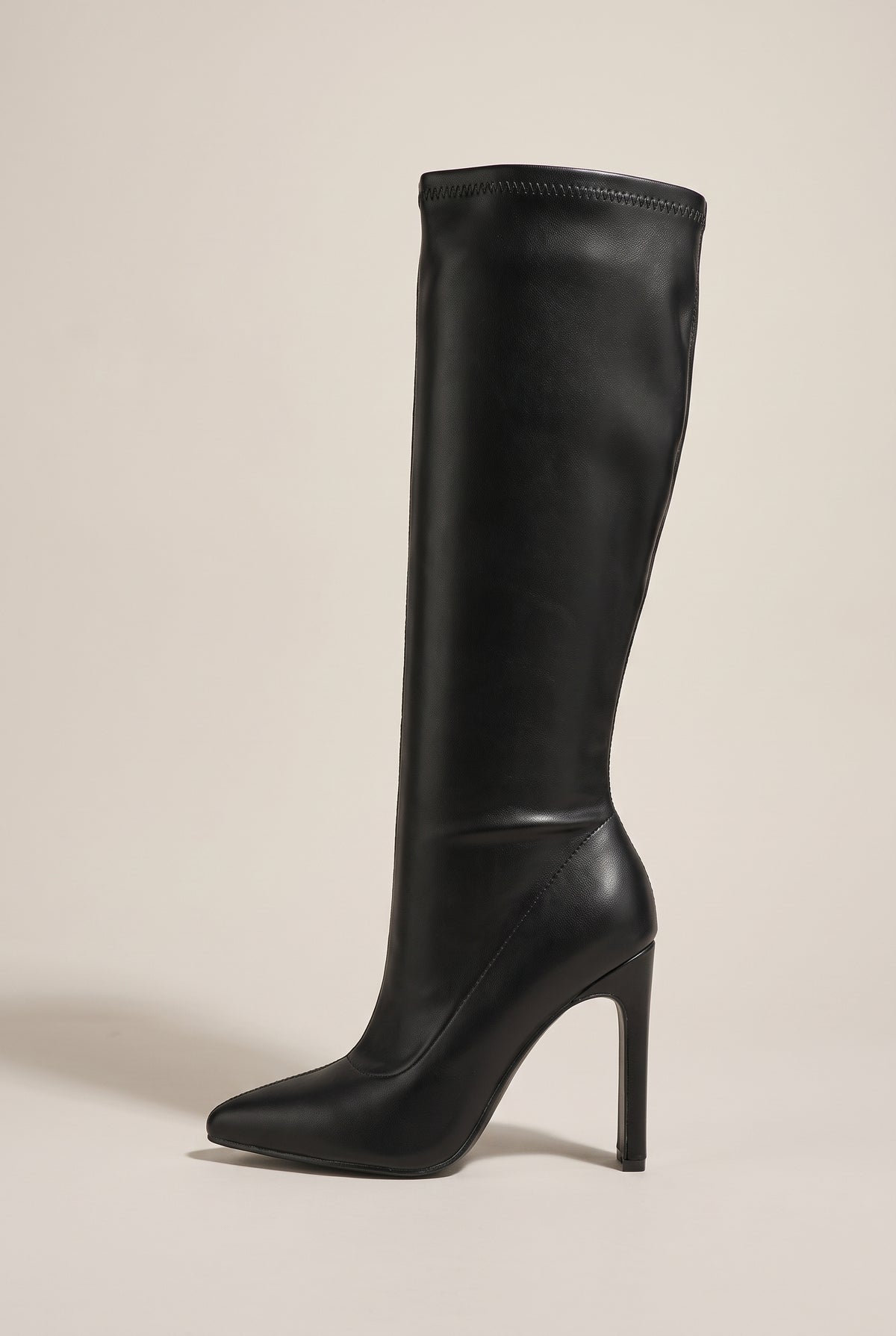Ondine | Women's Satin Pointed-Toe Boots Mid-Calf High-Heel Boots