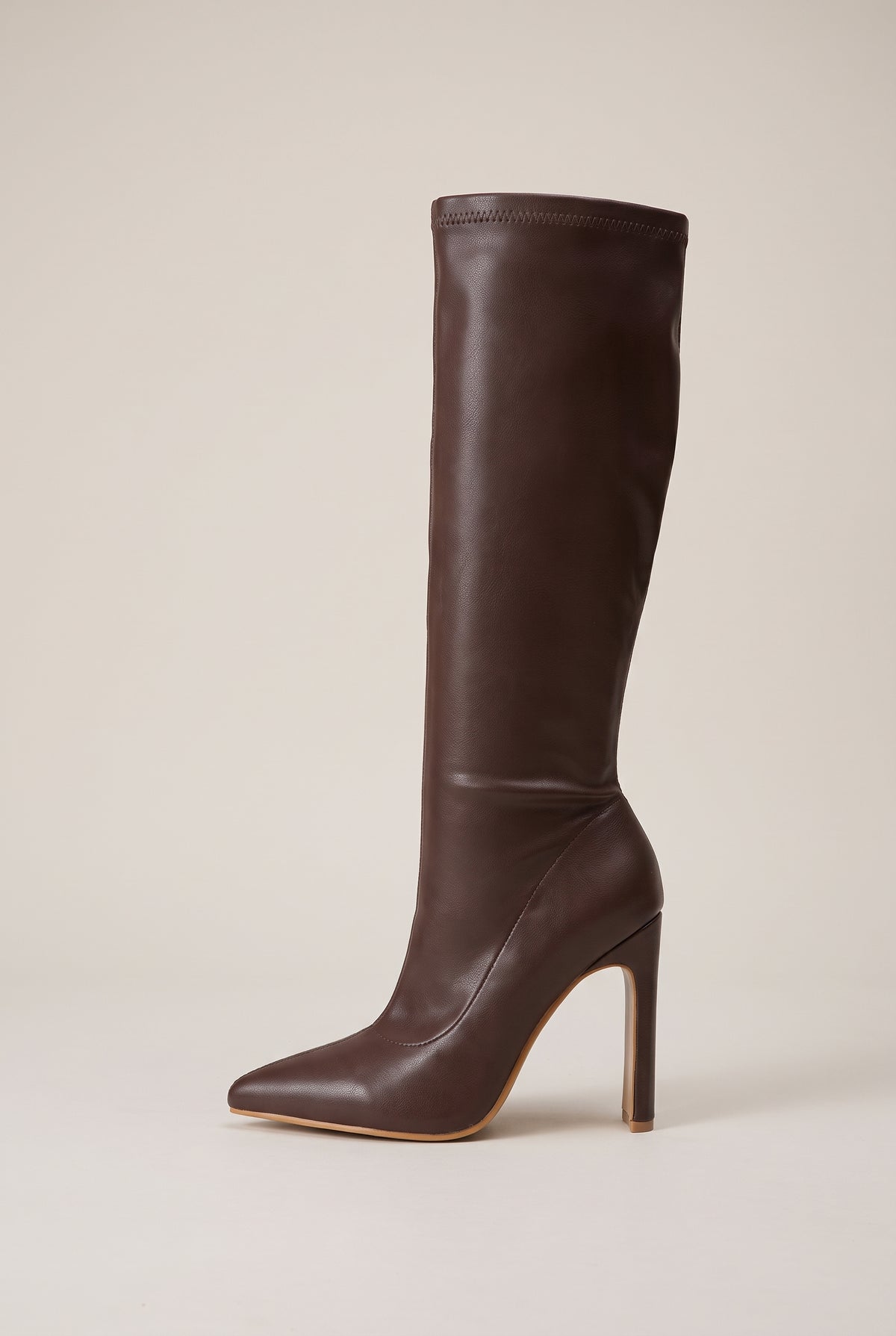 Ondine | Women's Satin Pointed-Toe Boots Mid-Calf High-Heel Boots