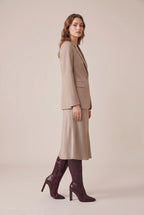 Ondine | Women's Satin Pointed-Toe Boots Mid-Calf High-Heel Boots