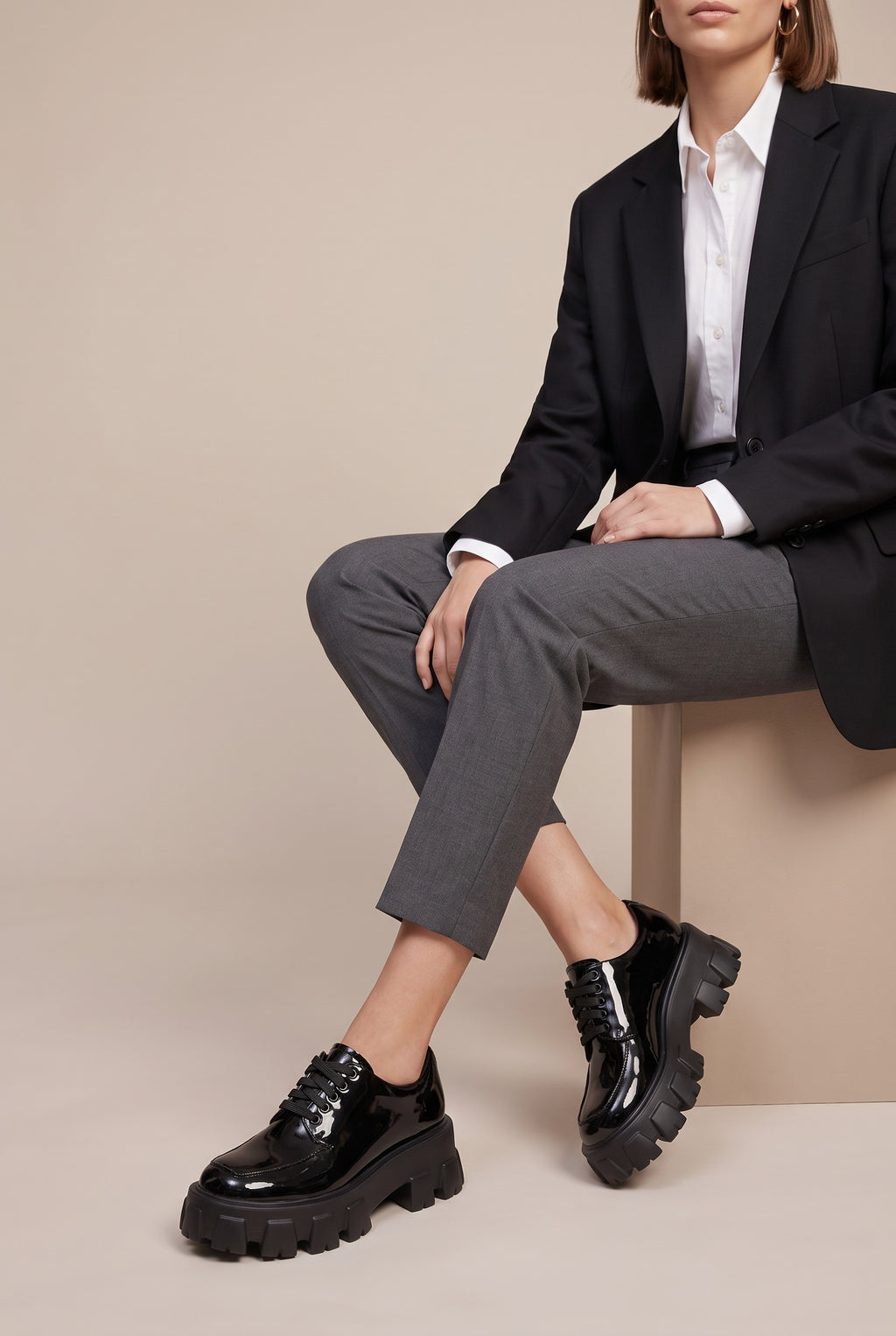 Margaux | Women's Chunky Platform Shoes Round-Toe British Style Shoes