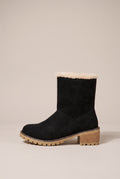 Margaux | Women's Fur Cuff Combat Winter Boots Fleece-Lined Mid-Calf Boots