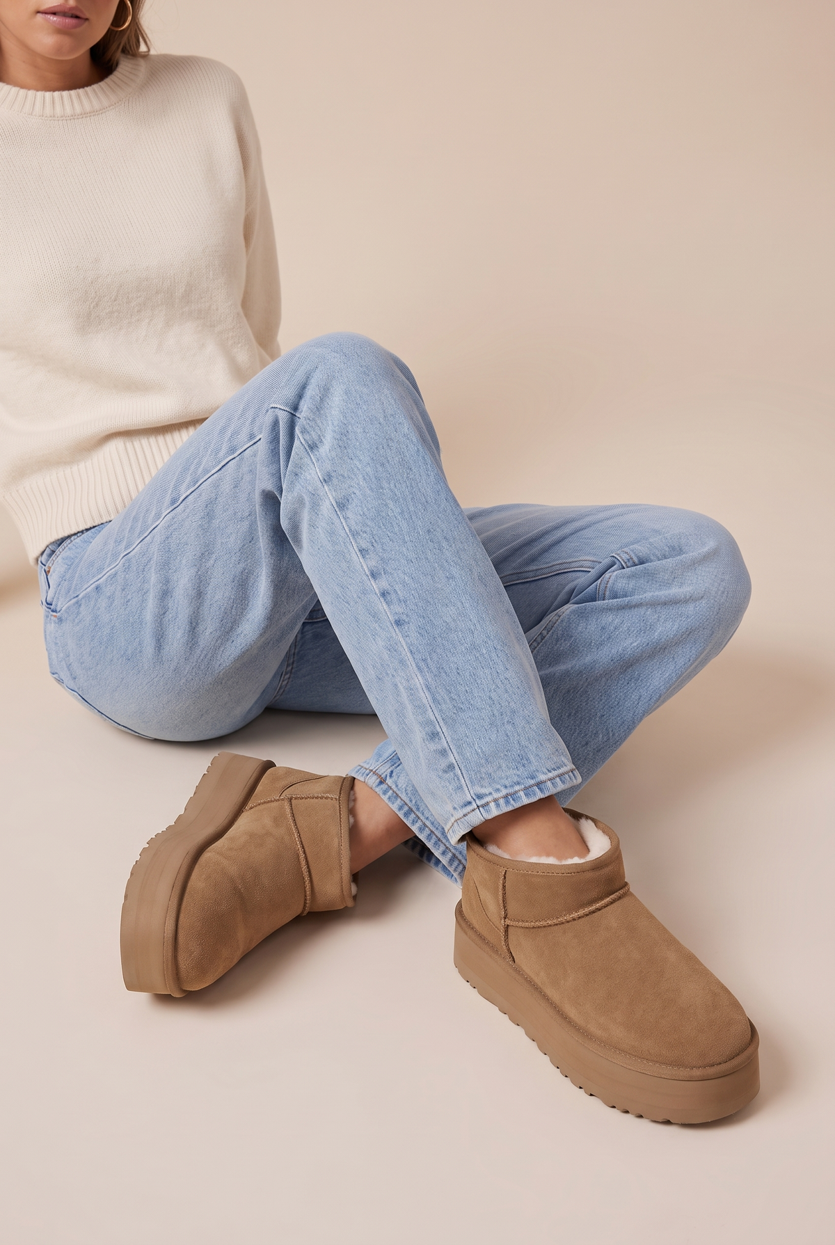 Constance | Women's Suede Platform Snow Boots Fur-Lined Ankle Boots
