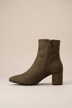 Ondine | Women's Stretch Pointed-Toe Mid-Calf Boots Block Heel Boots