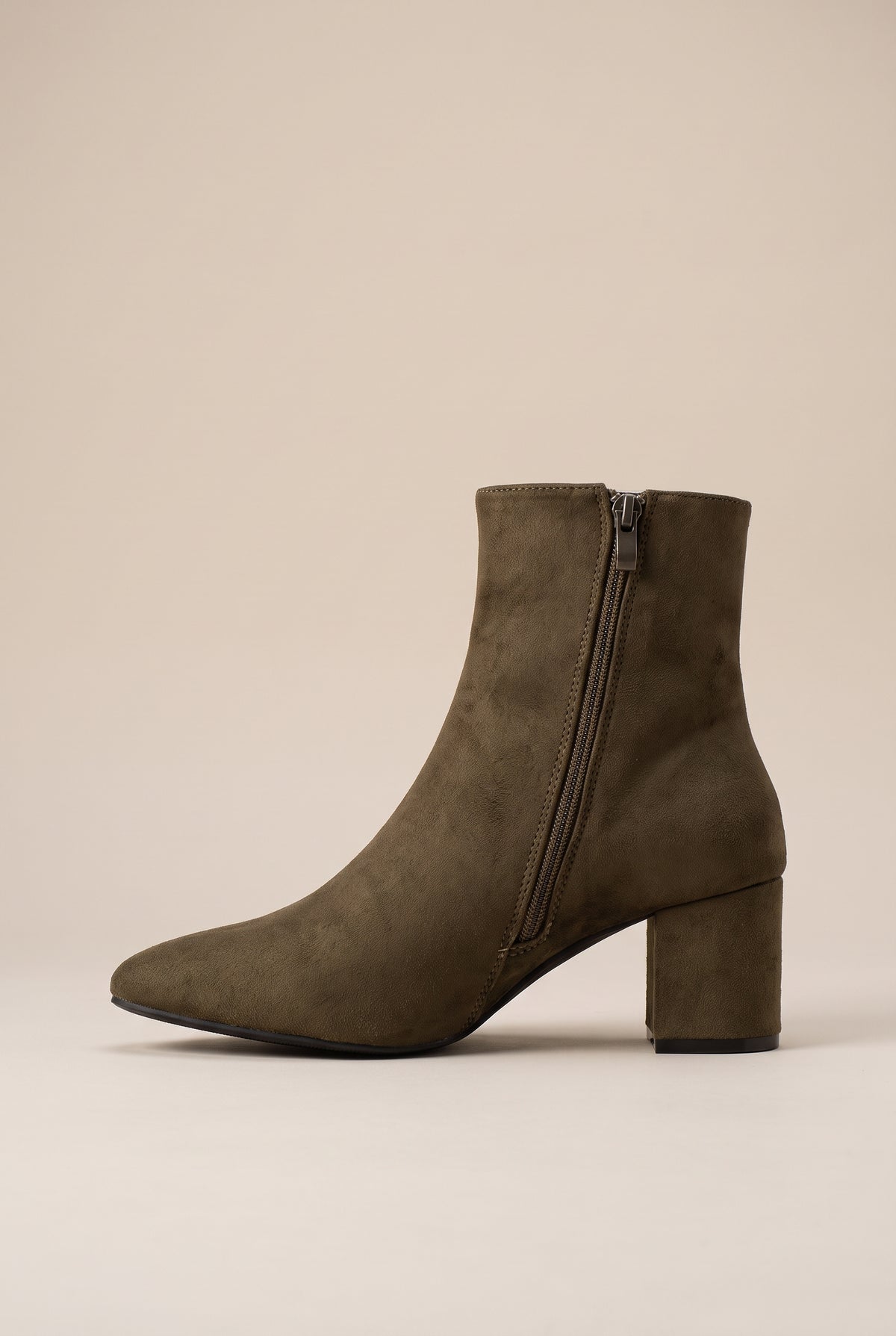 Ondine | Women's Stretch Pointed-Toe Mid-Calf Boots Block Heel Boots
