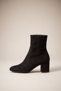 Ondine | Women's Stretch Pointed-Toe Mid-Calf Boots Block Heel Boots