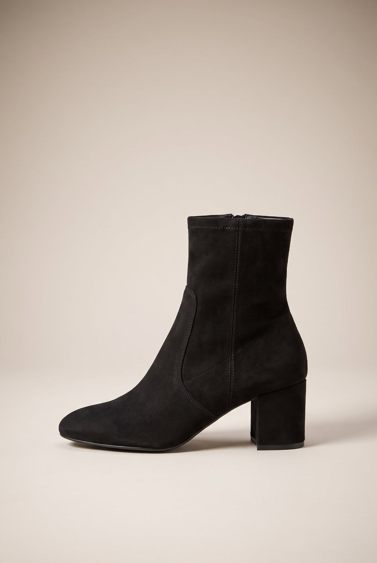 Ondine | Women's Stretch Pointed-Toe Mid-Calf Boots Block Heel Boots