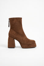 Constance | Women's Faux Suede Mid-Calf Boots Chunky Heel Boots