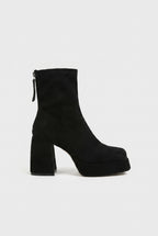 Constance | Women's Faux Suede Mid-Calf Boots Chunky Heel Boots