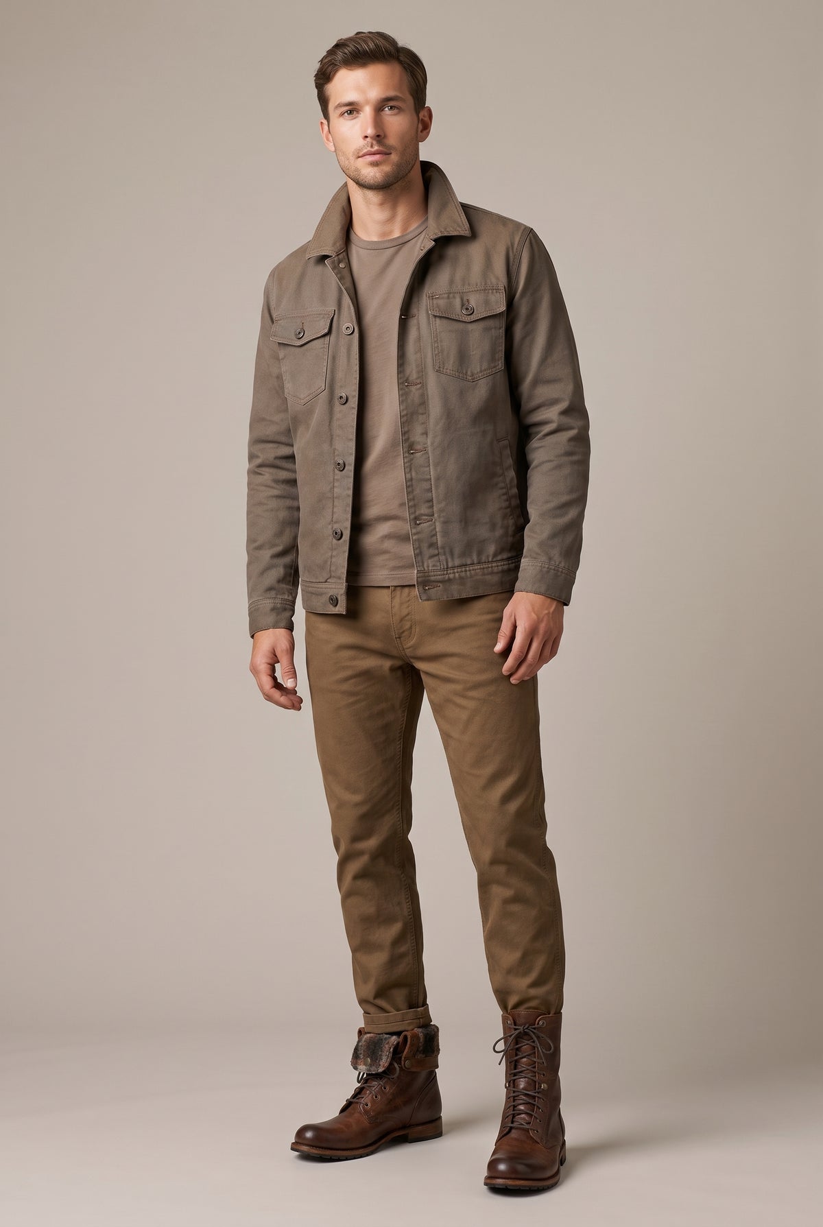 Bastion | Men's Faux Leather Mid-Calf Riding Boots Round-Toe Boots