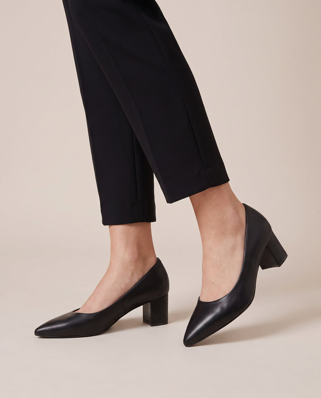 Aveline | Women's Pointy-Toe Chunky Sole Mid 6.5 CM Heel Pumps Casual Heels