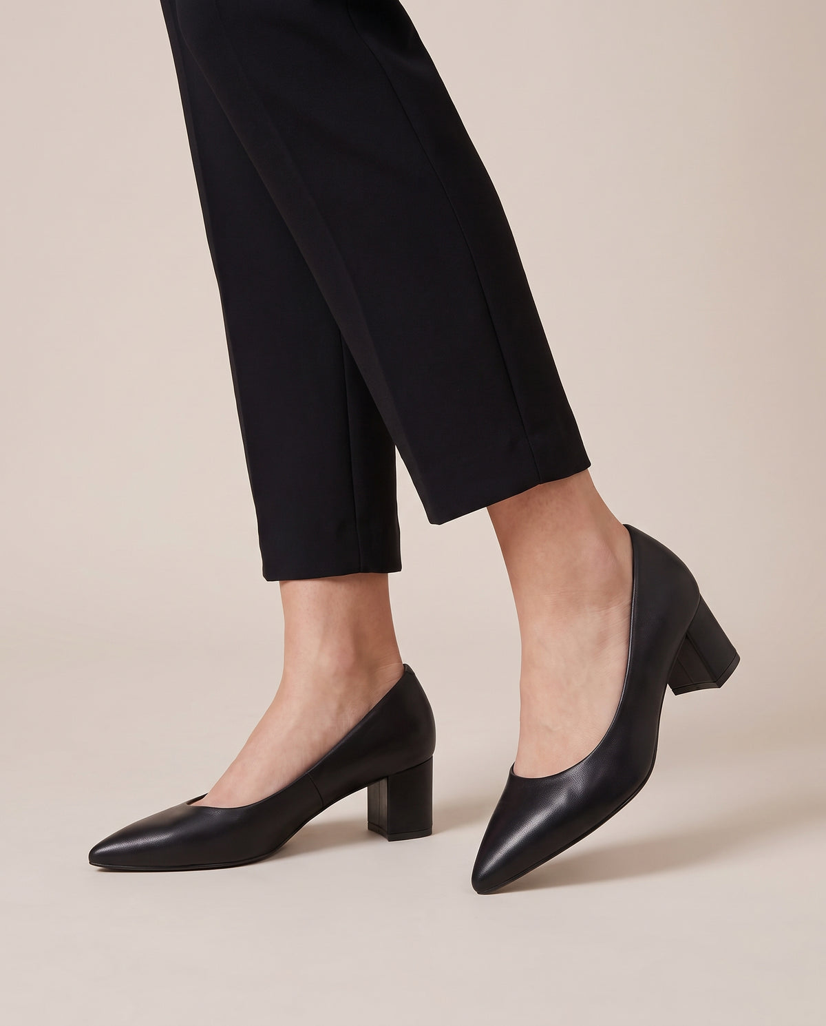 Aveline | Women's Pointy-Toe Chunky Sole Mid 6.5 CM Heel Pumps Casual Heels