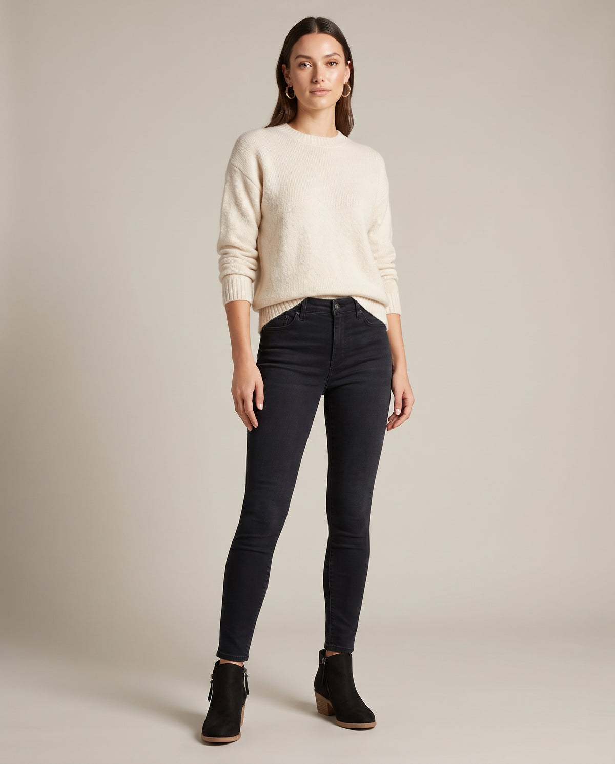 Constance | Women's Suede Wedge Ankle Boots Studded Round-Toe Booties