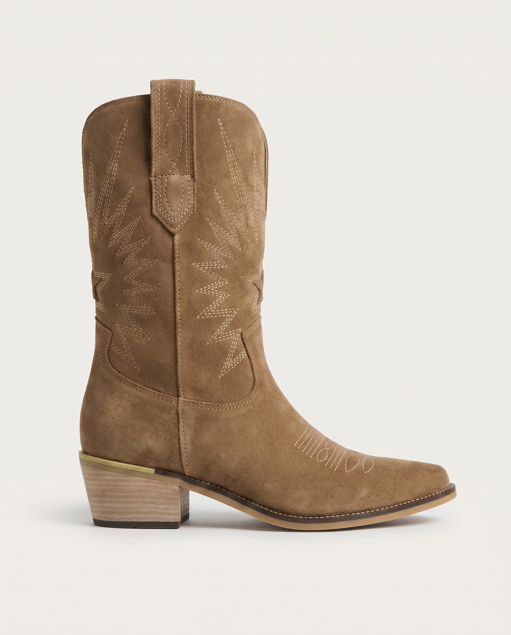 Aveline | Women’s V-Cut Pointed-Toe Low-Heel Mid-Calf Boots