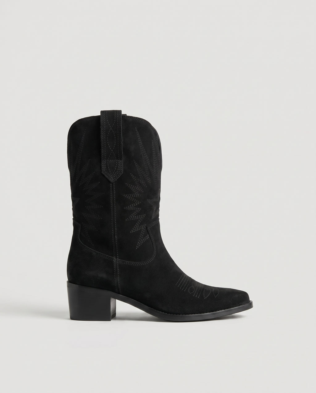 Aveline | Women’s V-Cut Pointed-Toe Low-Heel Mid-Calf Boots