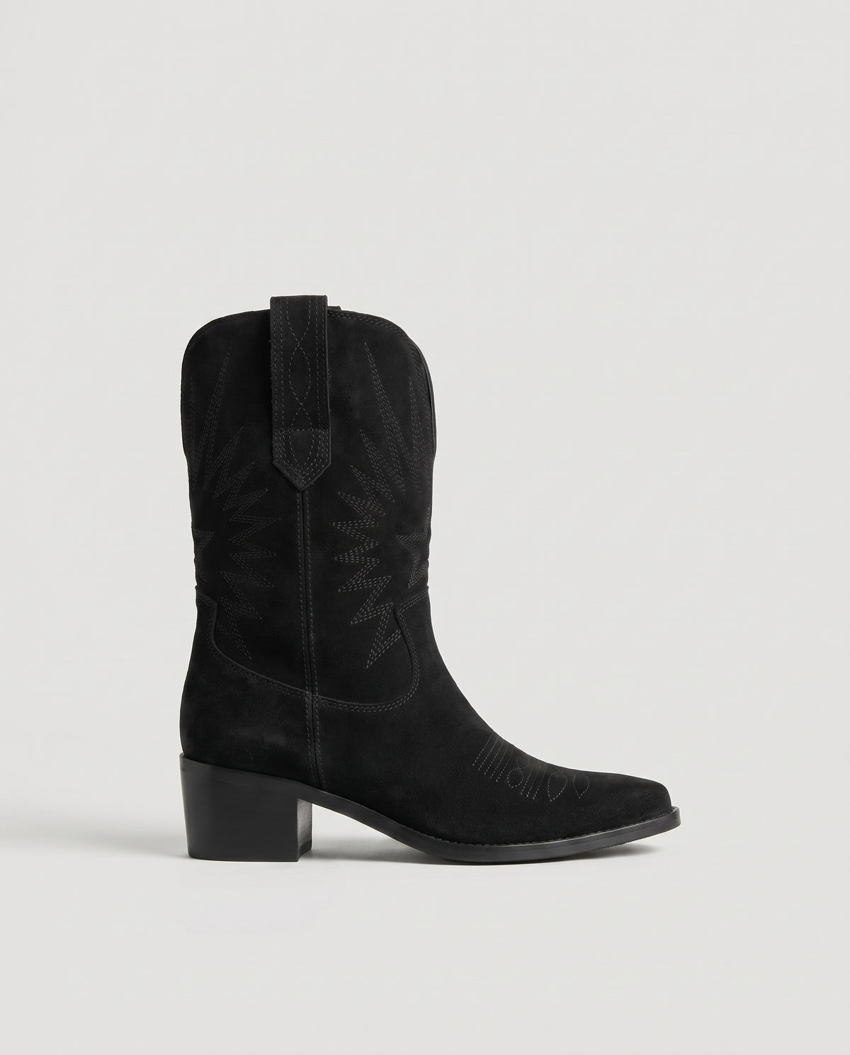 Aveline | Women’s V-Cut Pointed-Toe Low-Heel Mid-Calf Boots