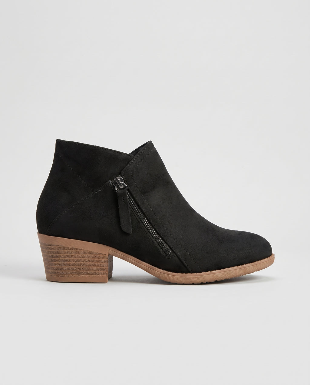 Constance | Women's Suede Wedge Ankle Boots Studded Round-Toe Booties