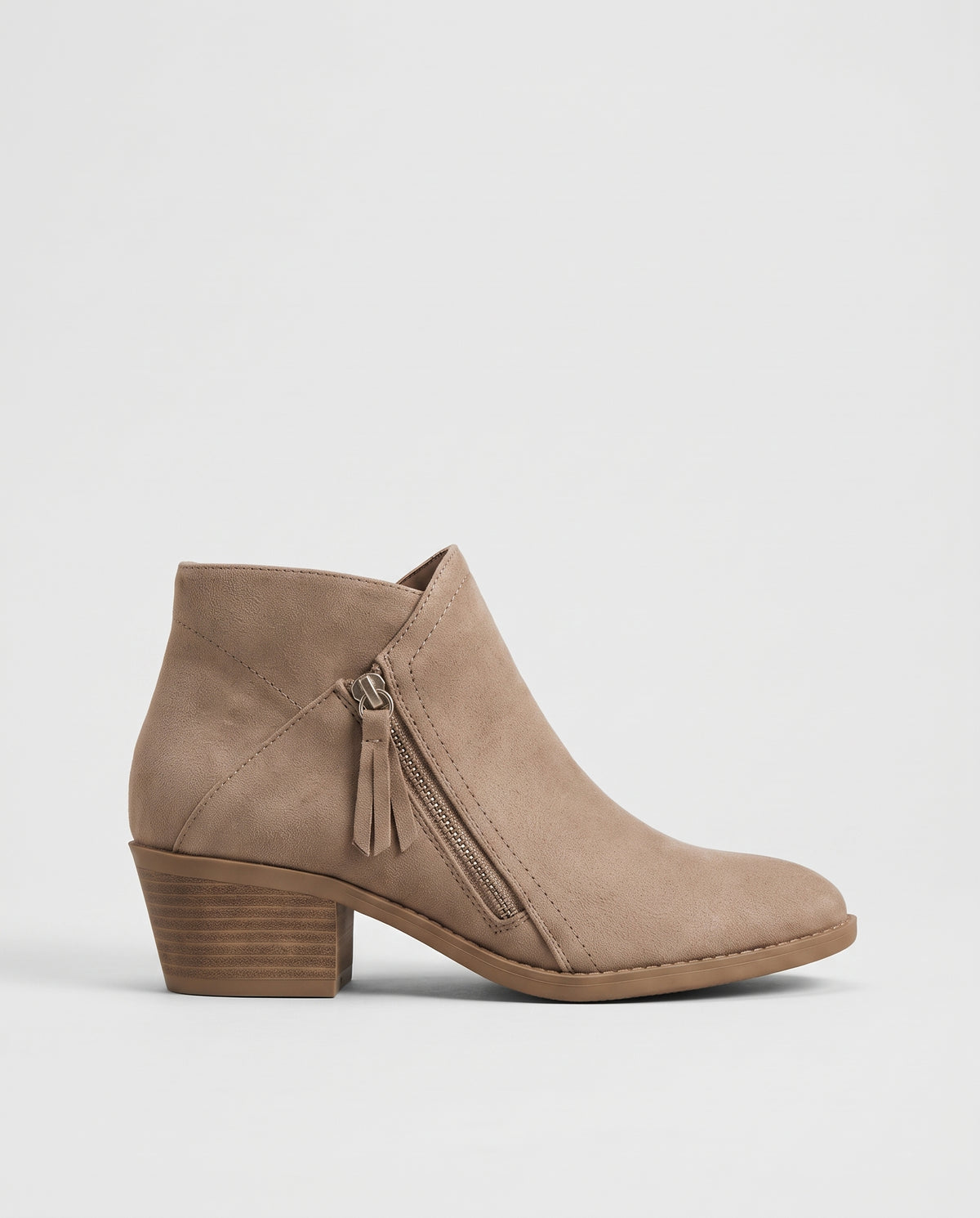 Constance | Women's Suede Wedge Ankle Boots Studded Round-Toe Booties