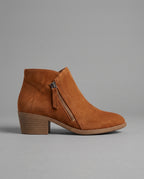 Constance | Women's Suede Wedge Ankle Boots Studded Round-Toe Booties