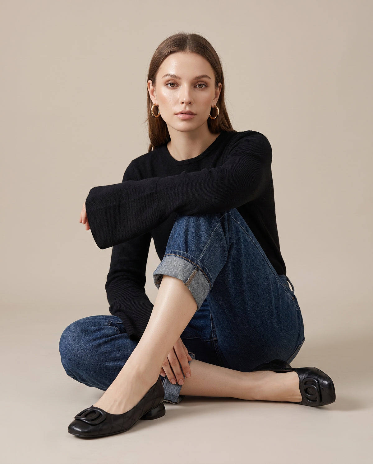 Margaux | Women's Round-Toe Buckle Loafers Low Block-Heel Slip-Ons