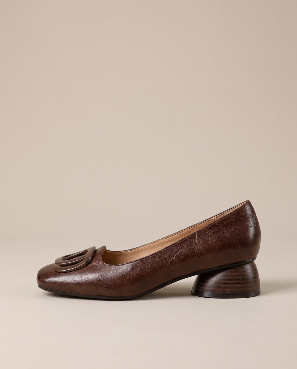 Margaux | Women's Round-Toe Buckle Loafers Low Block-Heel Slip-Ons