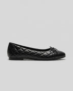 Aveline | Women's Quilted Bow Faux Fur Flat Shoes