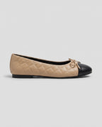 Aveline | Women's Quilted Bow Faux Fur Flat Shoes
