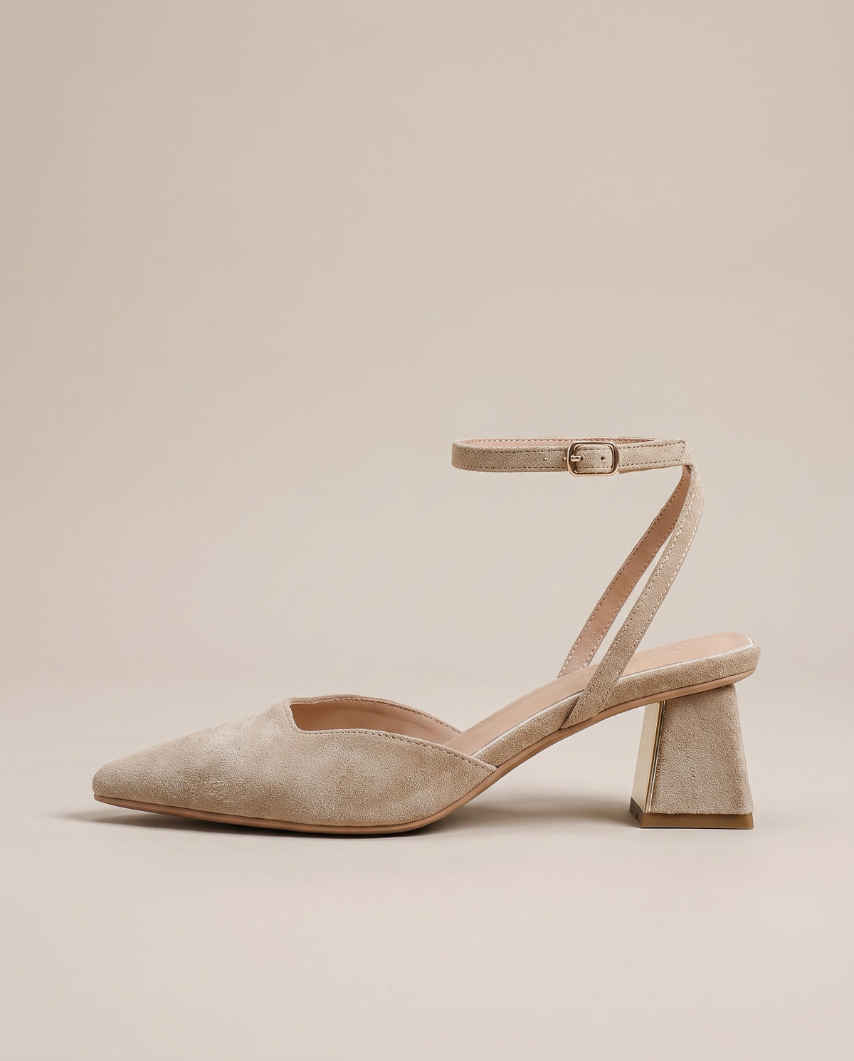 Ondine | Women’s Plaid Pointed-Toe Buckle Block-Heel Sandals