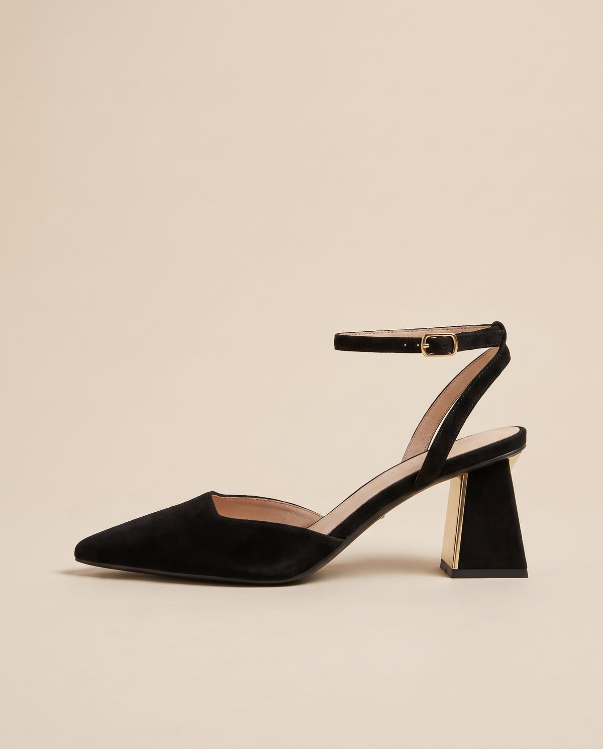 Ondine | Women’s Plaid Pointed-Toe Buckle Block-Heel Sandals