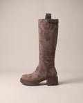 Margaux | Women's Studded Suede Platform Block-Heel Tall Boots