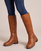 Reine | Women's Round-Toe Low Block-Heel Riding Boots