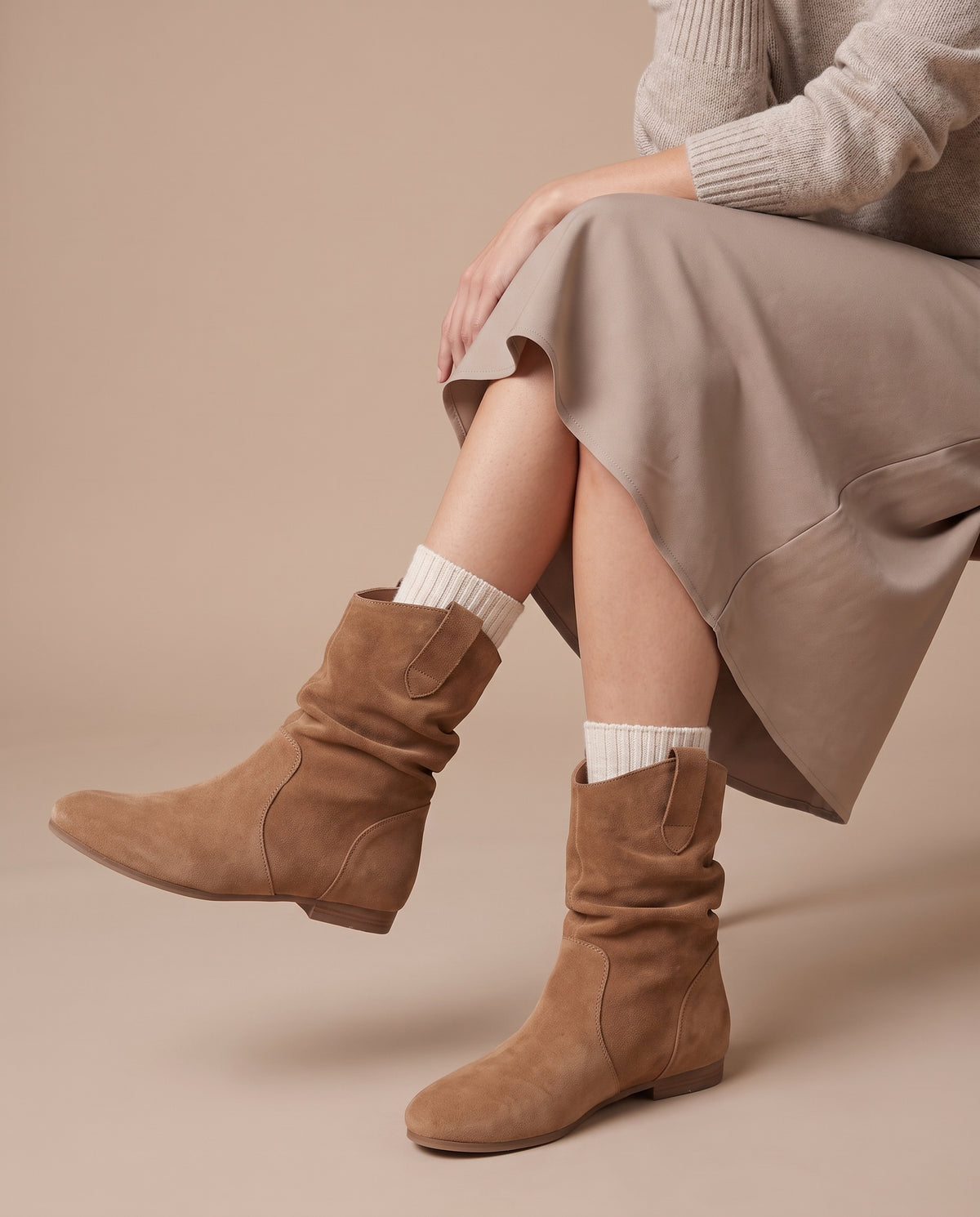 Margaux | Women's Denim Western Plush-Lined Low-Heel Ankle Boots
