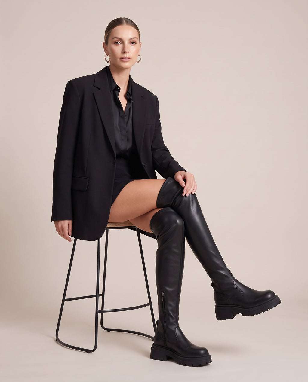 Reine | Women's Stretch Over-the-Knee Platform Chunky-Heel Boots