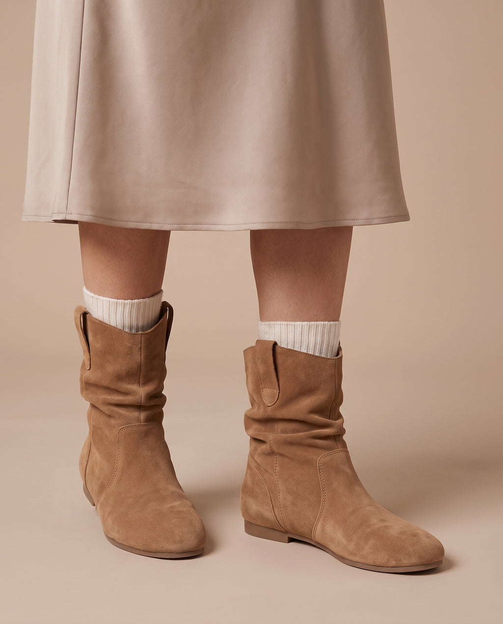Margaux | Women's Denim Western Plush-Lined Low-Heel Ankle Boots