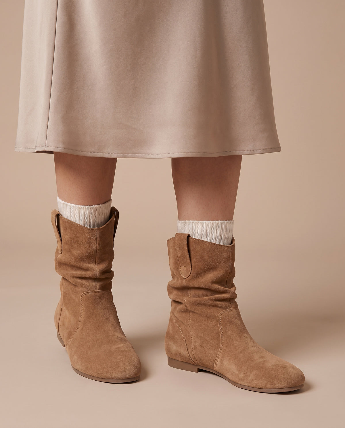 Margaux | Women's Denim Western Plush-Lined Low-Heel Ankle Boots