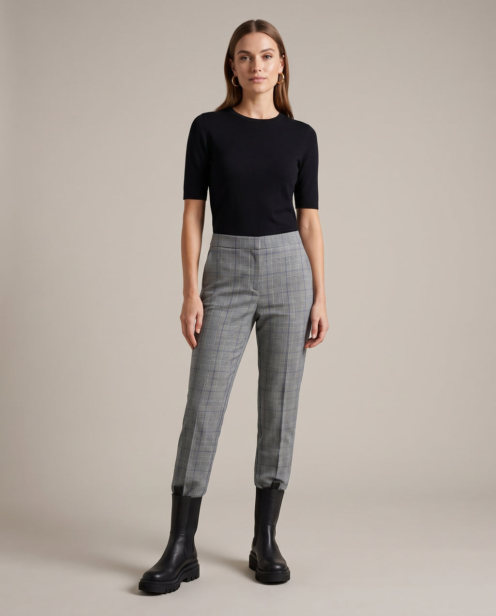 Reine | Women's Faux Leather Platform Combat Boots Pull-On Boots