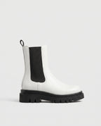 Reine | Women's Faux Leather Platform Combat Boots Pull-On Boots