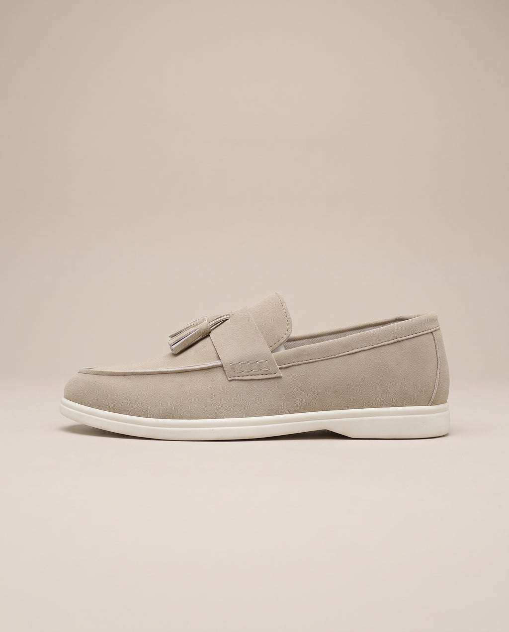 Repère | Men's Suede Tassel Loafers Slip-On Pointed-Toe Brogue Shoes