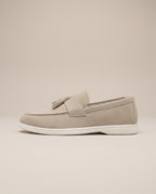 Repère | Men's Suede Tassel Loafers Slip-On Pointed-Toe Brogue Shoes