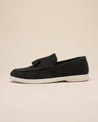 Repère | Men's Suede Tassel Loafers Slip-On Pointed-Toe Brogue Shoes