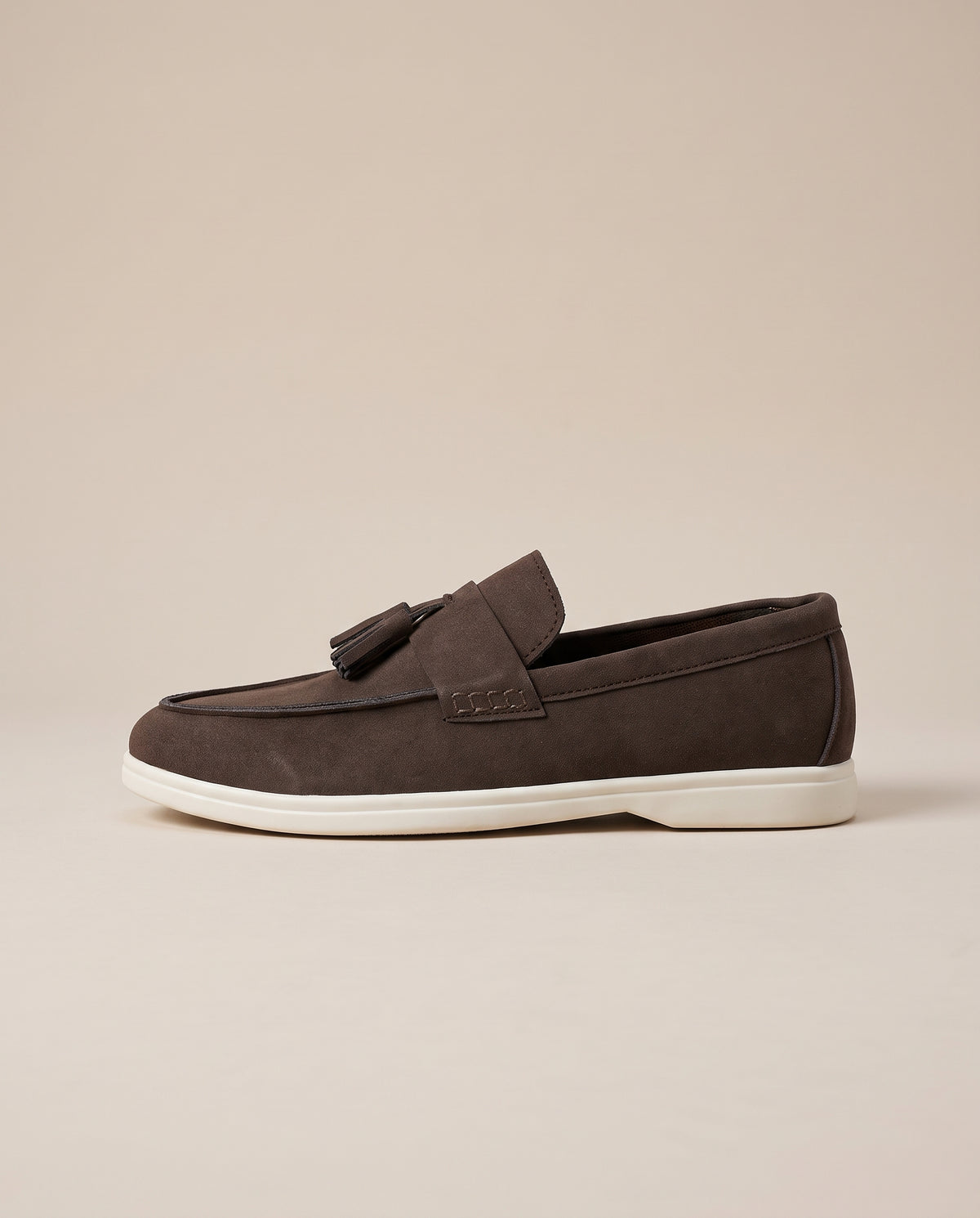 Repère | Men's Suede Tassel Loafers Slip-On Pointed-Toe Brogue Shoes